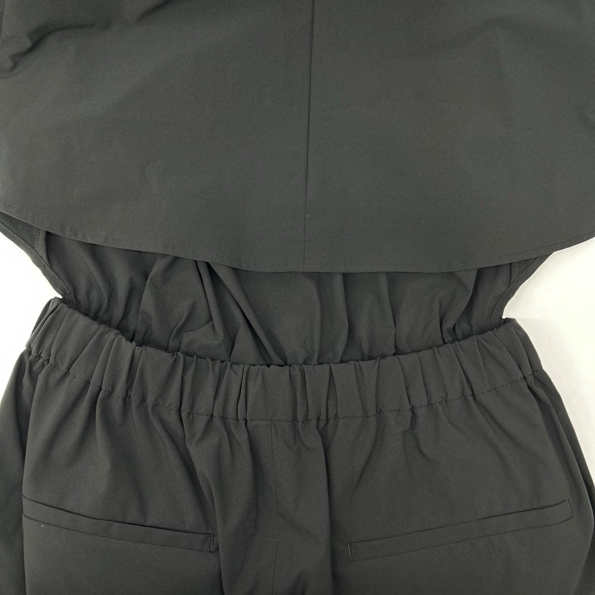 UNITED ARROWS ユナイテッドアローズ 1526-1-995394 ブラック ポリエステル フリルスリーブ オールインワン オーバーオール オールインワン