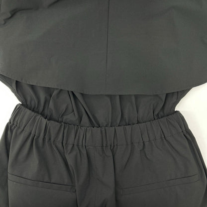 UNITED ARROWS ユナイテッドアローズ 1526-1-995394 ブラック ポリエステル フリルスリーブ オールインワン オーバーオール オールインワン