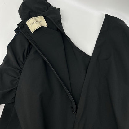 UNITED ARROWS ユナイテッドアローズ 1526-1-995394 ブラック ポリエステル フリルスリーブ オールインワン オーバーオール オールインワン