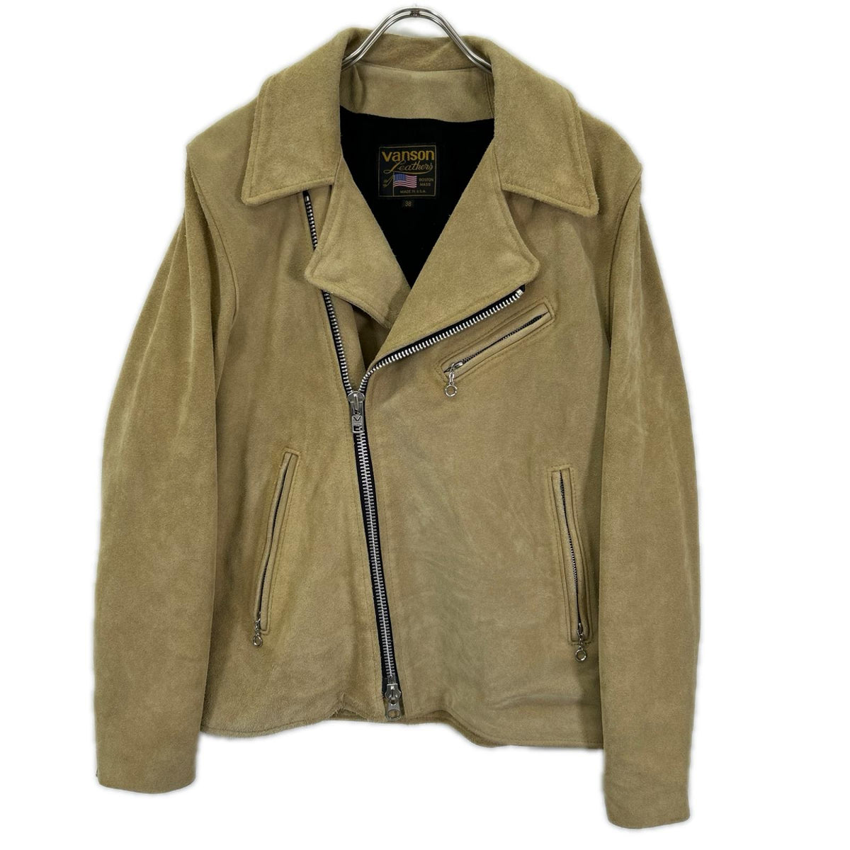 VANSON バンソン ベージュ スエード ダブルライダース ジャケット ジャケット