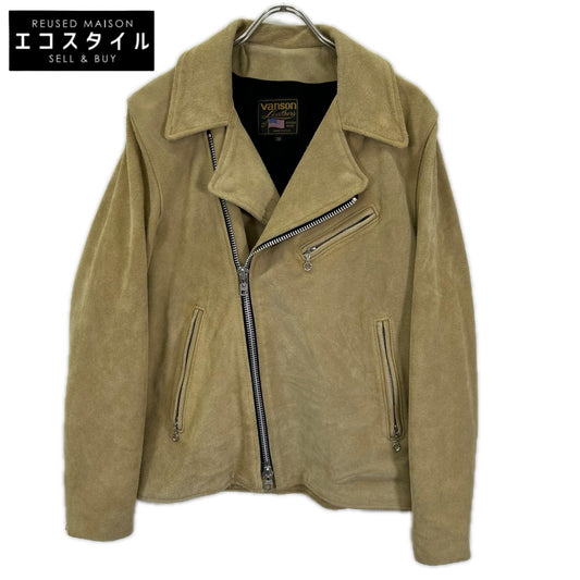 VANSON バンソン ベージュ スエード ダブルライダース ジャケット ジャケット
