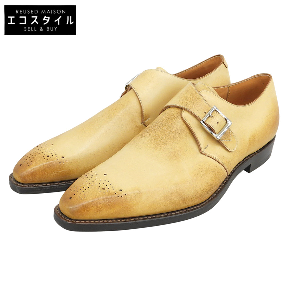 MIYAGI KOGYO ミヤギコウギョウ 新品同様 Giardino da 1941 シングルモンク レザーシューズ メンズ ベージュ系 27cm シューズ
