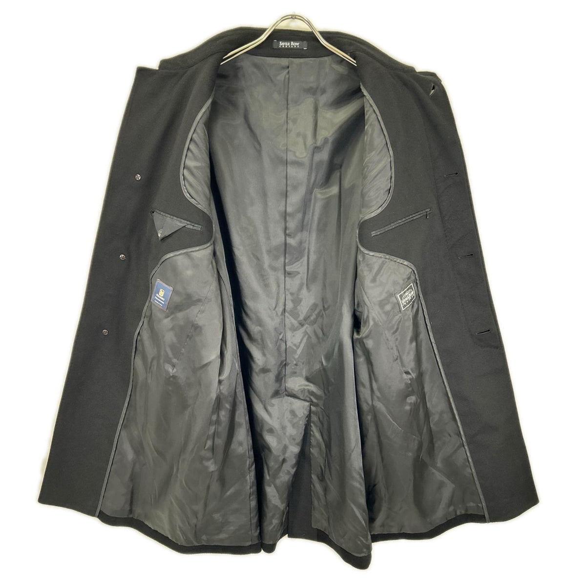 Savile Row サビルロウ 7264R194 ブラック カシミヤ100 ステンカラーコート コート