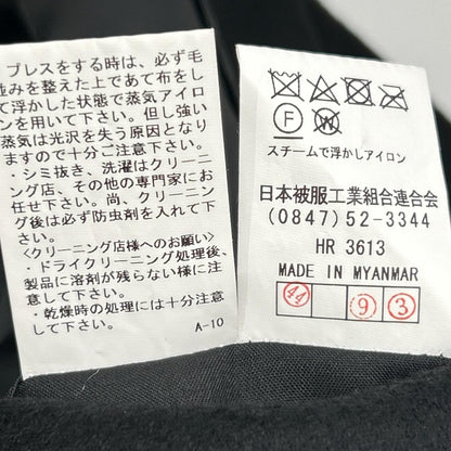Savile Row サビルロウ 7264R194 ブラック カシミヤ100 ステンカラーコート コート