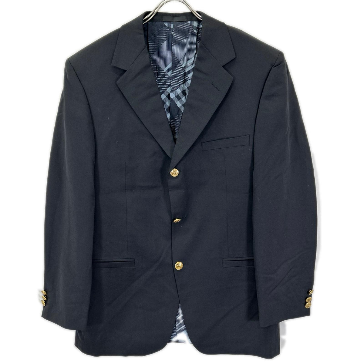 VERSACE CLASSIC ヴェルサーチクラシック ネイビー ゴールドボタン 紺ブレザージャケット ジャケット