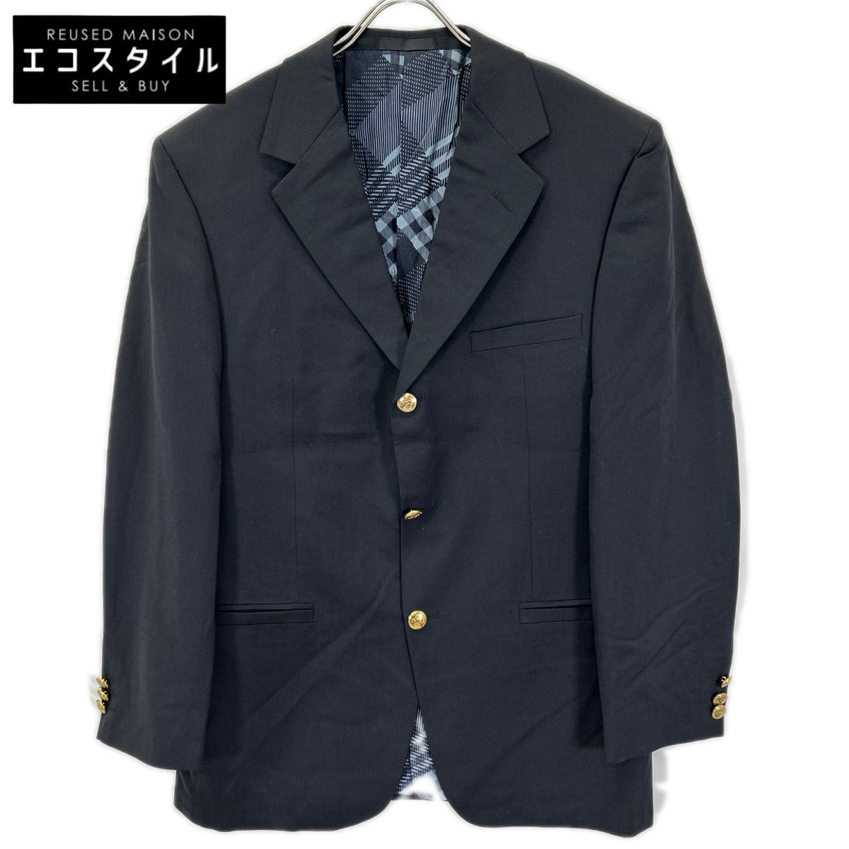 VERSACE CLASSIC ヴェルサーチクラシック ネイビー ゴールドボタン 紺ブレザージャケット ジャケット