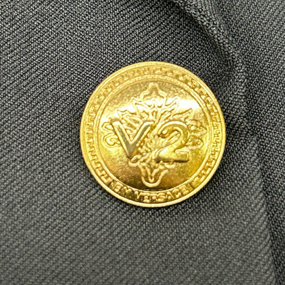 VERSACE CLASSIC ヴェルサーチクラシック ネイビー ゴールドボタン 紺ブレザージャケット ジャケット