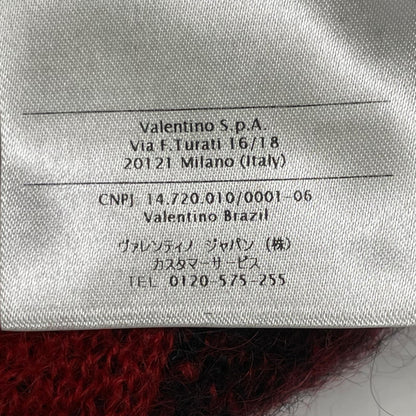 VALENTINO ヴァレンティノ レッド×ブラック モヘア×ウール ブロックチェック ニット トップス