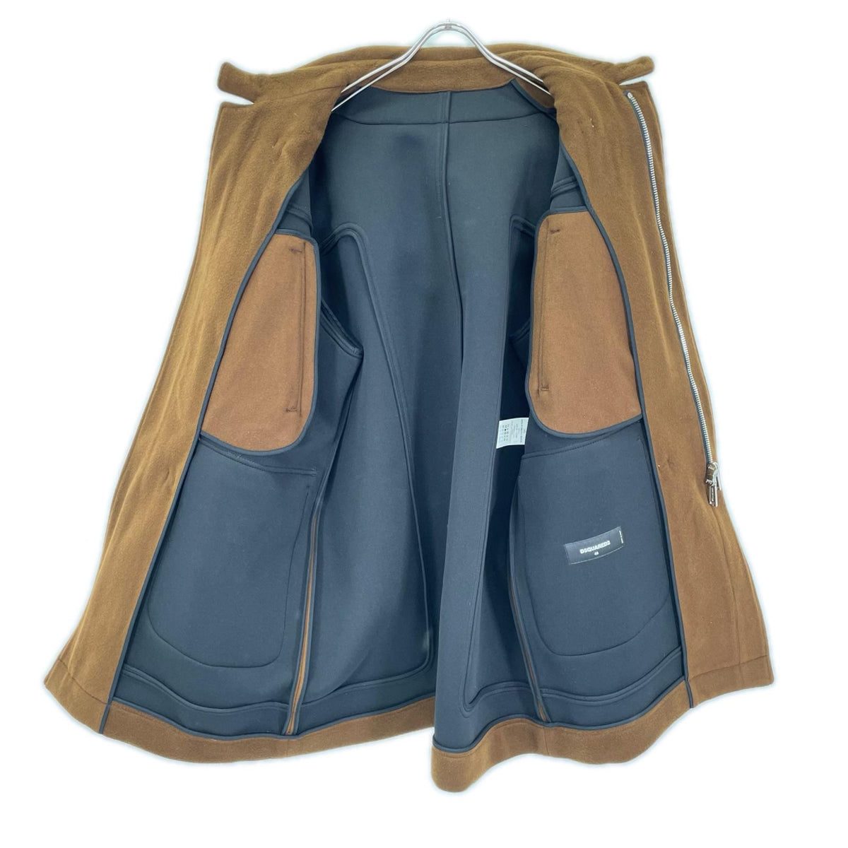 DSQUARED2 ディースクエアード S74AA0305 25年 ブラウン ウール100 ダッフルコート コート