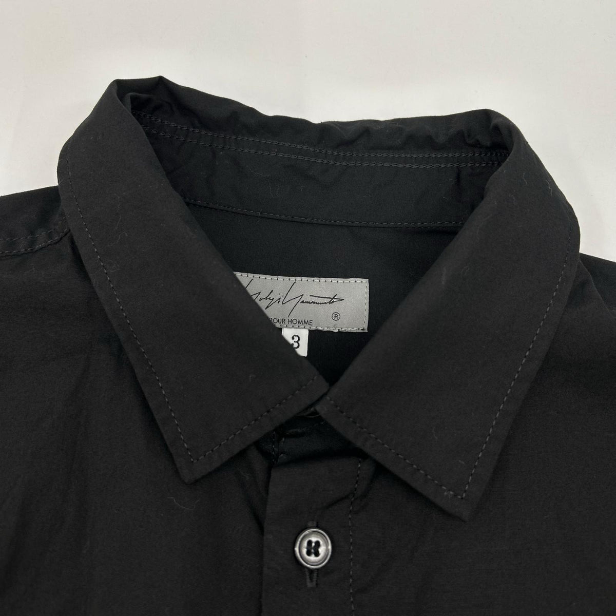Yohji Yamamoto POUR HOMME ヨウジヤマモトプールオム HD-B05-001 ブラック ロング ダブルポケット シャツ トップス