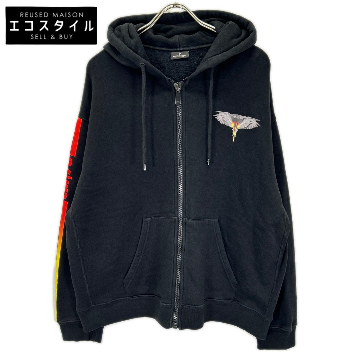 MARCELO BURLON マルセロバーロン CMBE002F18506063 ブラック プリント ジップパーカー トップス