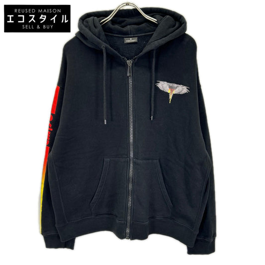 MARCELO BURLON マルセロバーロン CMBE002F18506063 ブラック プリント ジップパーカー トップス