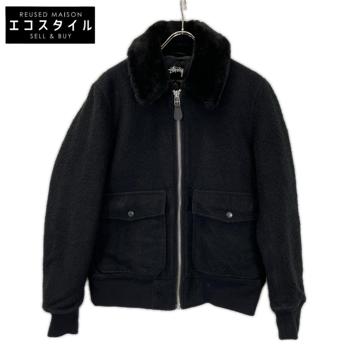 stussy ステューシー ブラック B-10 ボンバー ジャケット ジャケット