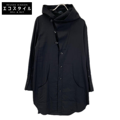 REGULATION Yohji Yamamoto レギュレーション ヨウジヤマモト FE-B53-100 ブラック ウール フーディコート コート