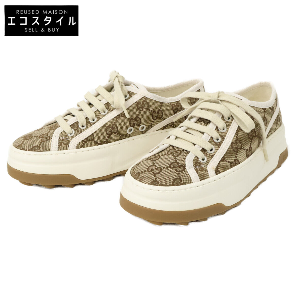 GUCCI グッチ 【新品同様】746766 TENNIS 1977 GGキャンバス ローカットスニーカー シューズ