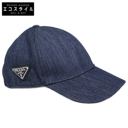 PRADA プラダ 【即決/国内正規】2HC274 AJ6 トライアングルロゴ デニム ベースボールキャップ 帽子