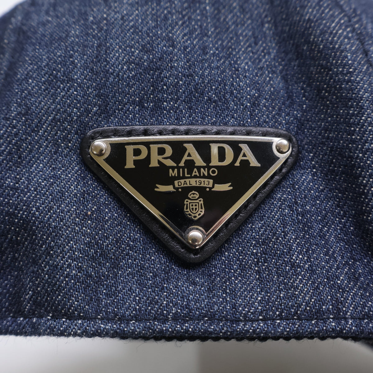PRADA プラダ 【即決/国内正規】2HC274 AJ6 トライアングルロゴ デニム ベースボールキャップ 帽子