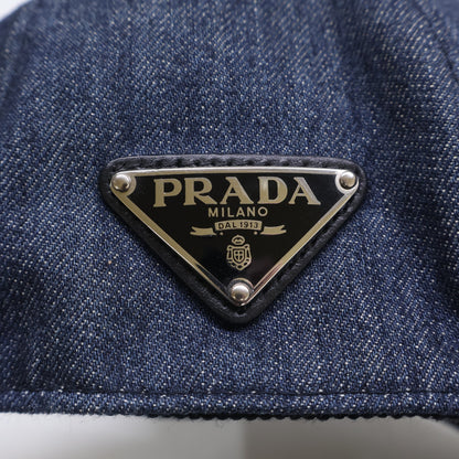 PRADA プラダ 【即決/国内正規】2HC274 AJ6 トライアングルロゴ デニム ベースボールキャップ 帽子