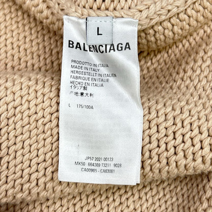 BALENCIAGA バレンシアガ 21年 664369 ベージュ エンブロイダリー BBロゴ ニット トップス