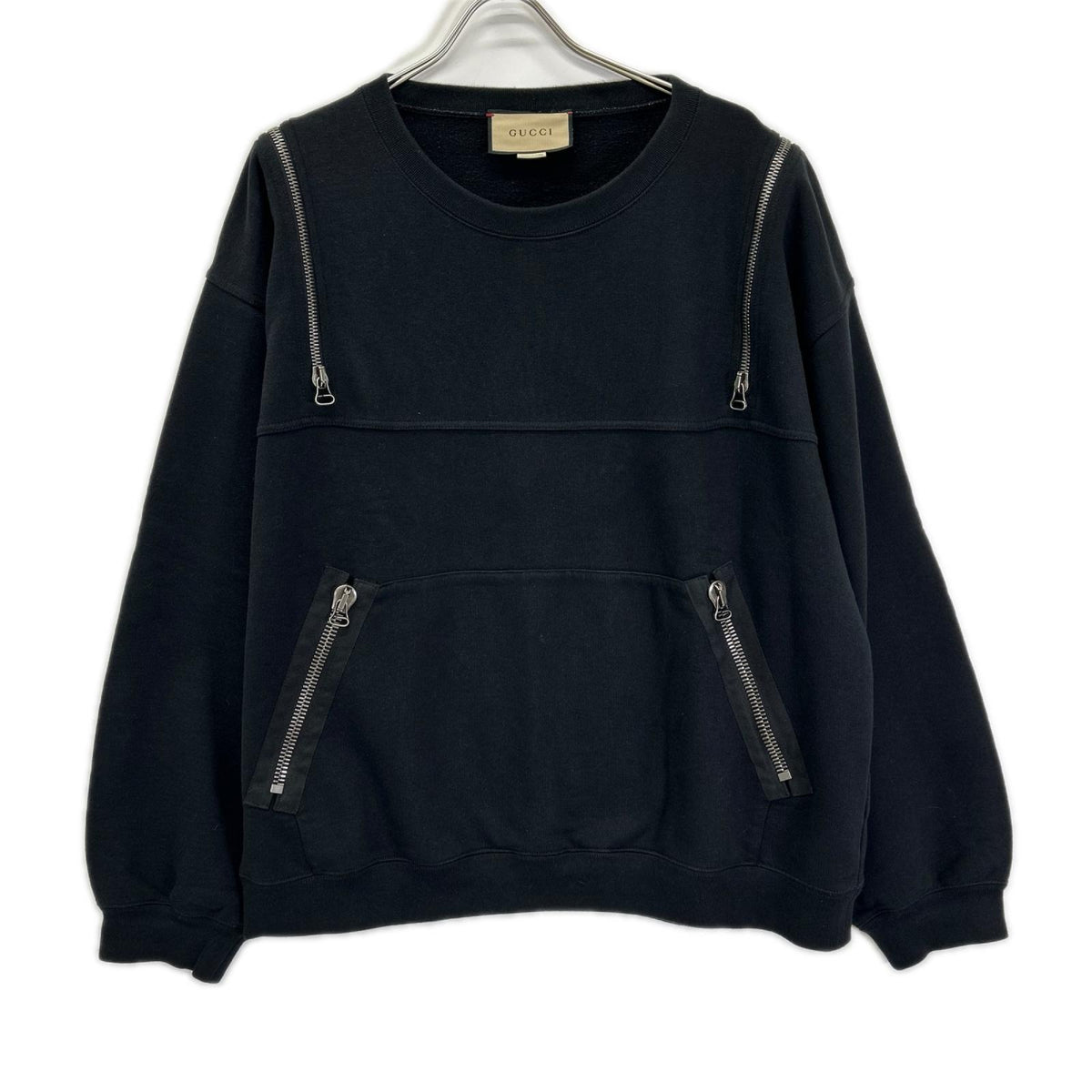 GUCCI グッチ 22AW 715897 ブラック ロゴ メタモルフォーシ スウェットシャツ トップス
