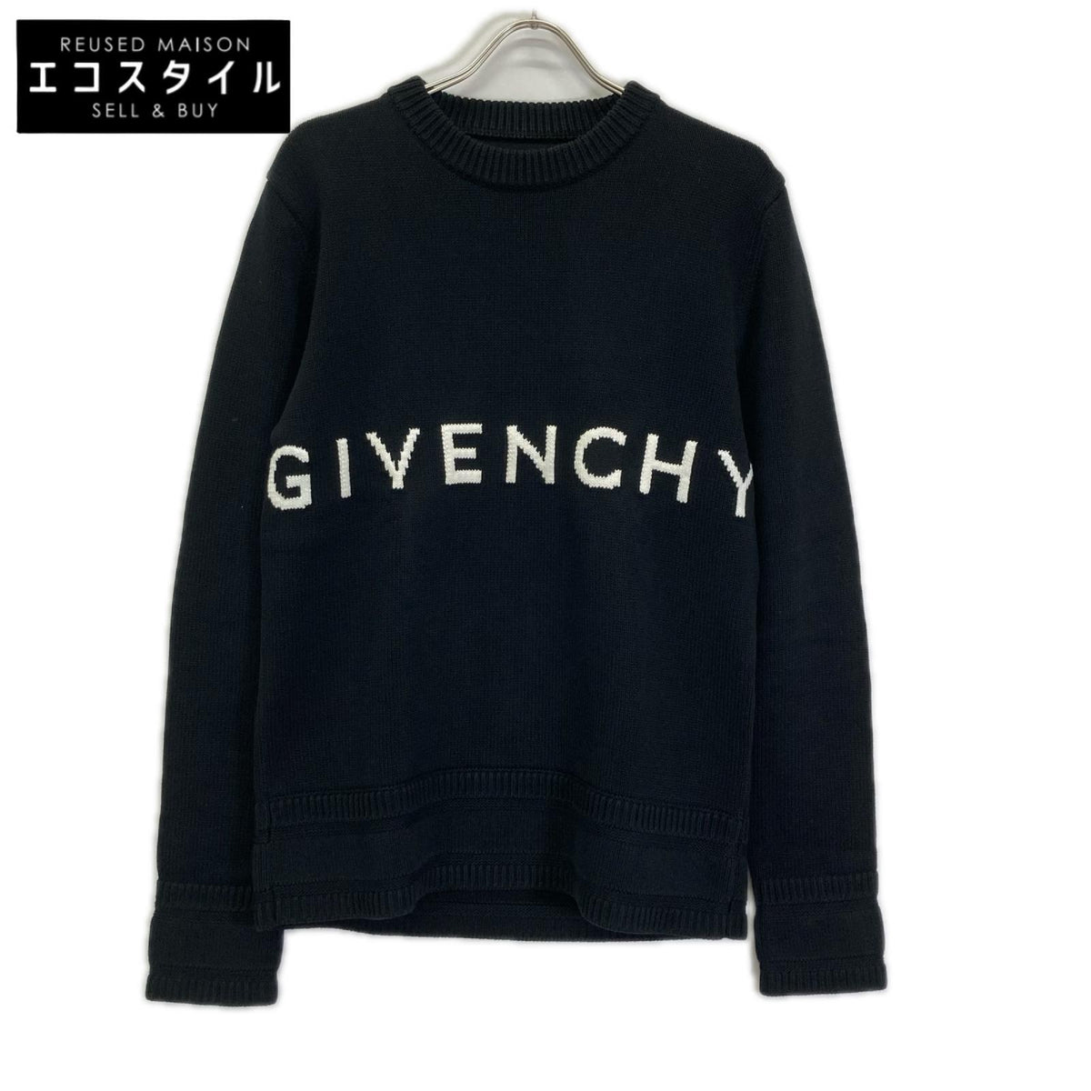 GIVENCHY ジバンシー 22SS BM90G9401M ブラック 4Gロゴ ロングスリーブ クルーネックニット トップス