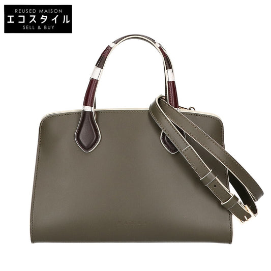 MARNI マルニ 新品未使用 BMMP0175A0 カーフレザー オーバーラップ ハンドバッグ