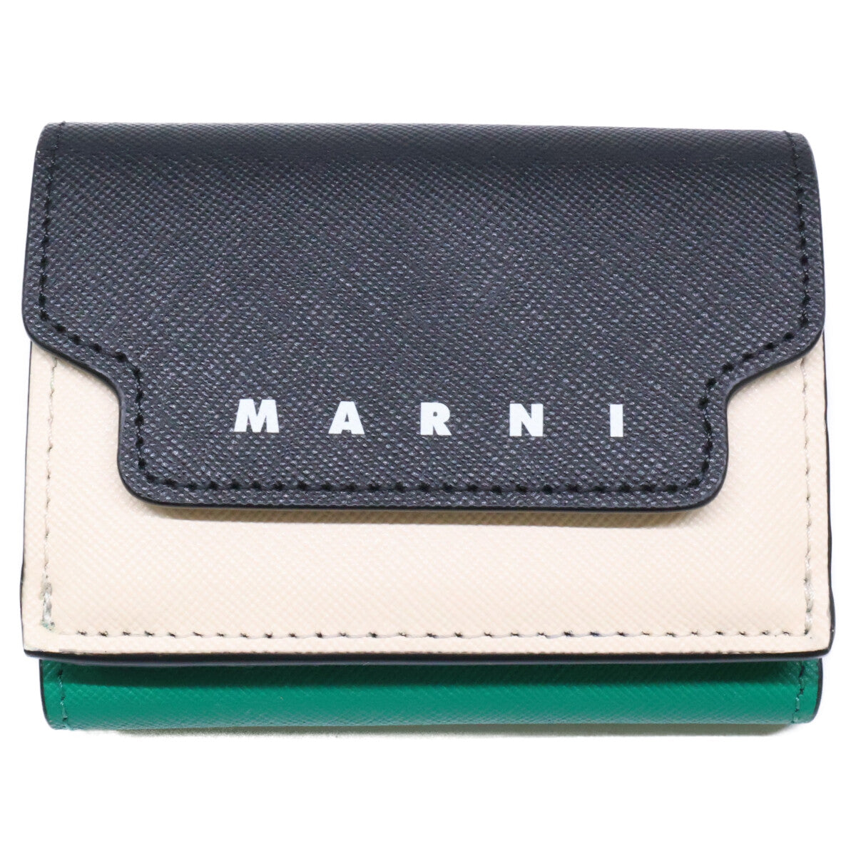 MARNI マルニ 【新品未使用】PFMO0125U1 LV520 ZP239 サフィアーノレザー 三つ折りウォレット 三つ折り財布（小銭入れあり）