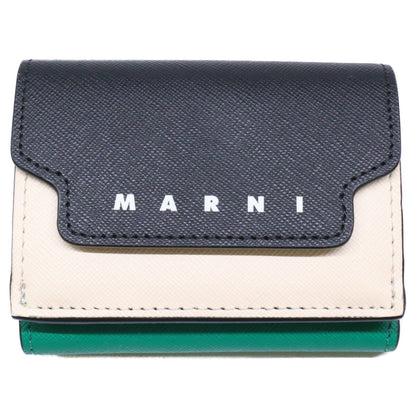 MARNI マルニ 【新品未使用】PFMO0125U1 LV520 ZP239 サフィアーノレザー 三つ折りウォレット 三つ折り財布（小銭入れあり）
