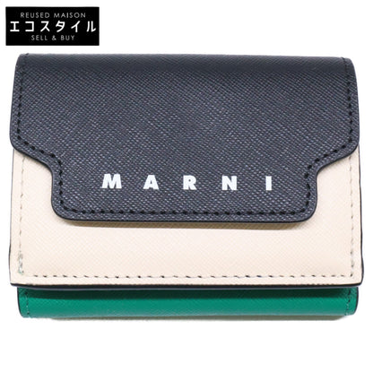 MARNI マルニ 【新品未使用】PFMO0125U1 LV520 ZP239 サフィアーノレザー 三つ折りウォレット 三つ折り財布（小銭入れあり）