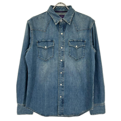 RalphLauren PURPLE LABEL ラルフローレン パープルレーベル 790729714001 インディゴ ライトブルー デニム ウエスタンシャツ トップス