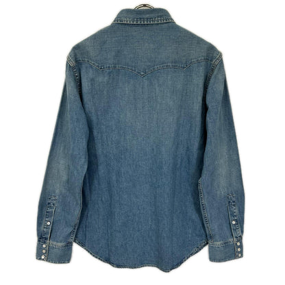 RalphLauren PURPLE LABEL ラルフローレン パープルレーベル 790729714001 インディゴ ライトブルー デニム ウエスタンシャツ トップス