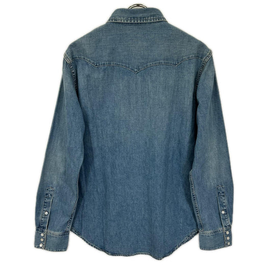 RalphLauren PURPLE LABEL ラルフローレン パープルレーベル 790729714001 インディゴ ライトブルー デニム ウエスタンシャツ トップス