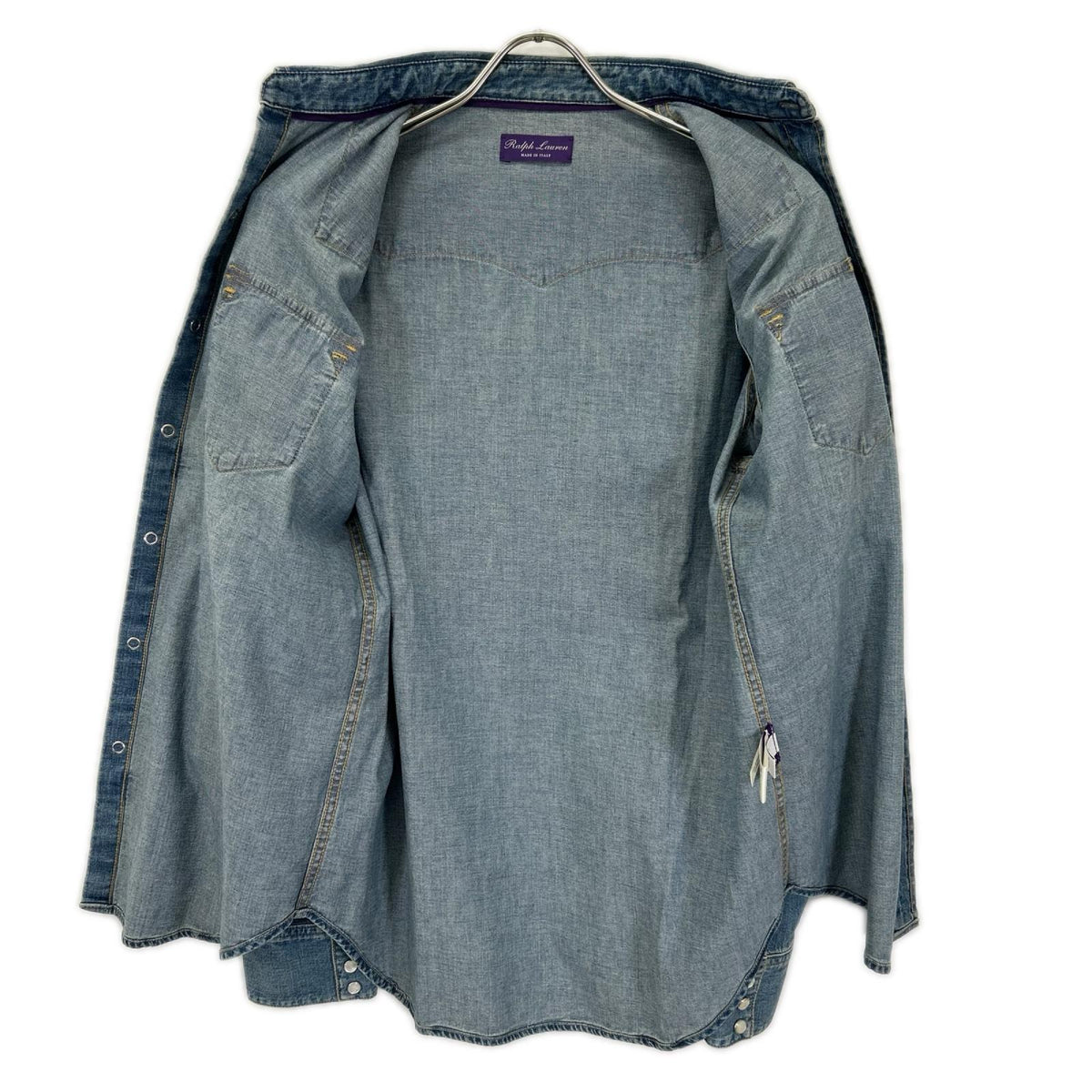 RalphLauren PURPLE LABEL ラルフローレン パープルレーベル 790729714001 インディゴ ライトブルー デニム ウエスタンシャツ トップス