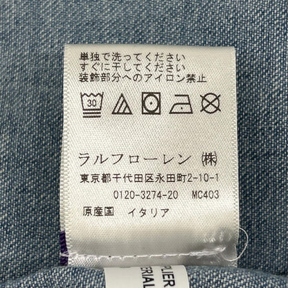 RalphLauren PURPLE LABEL ラルフローレン パープルレーベル 790729714001 インディゴ ライトブルー デニム ウエスタンシャツ トップス