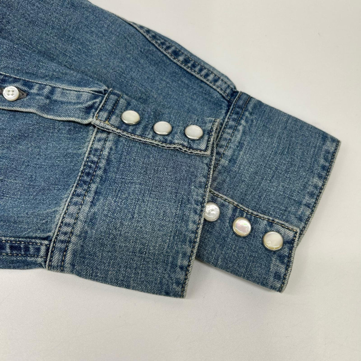 RalphLauren PURPLE LABEL ラルフローレン パープルレーベル 790729714001 インディゴ ライトブルー デニム ウエスタンシャツ トップス