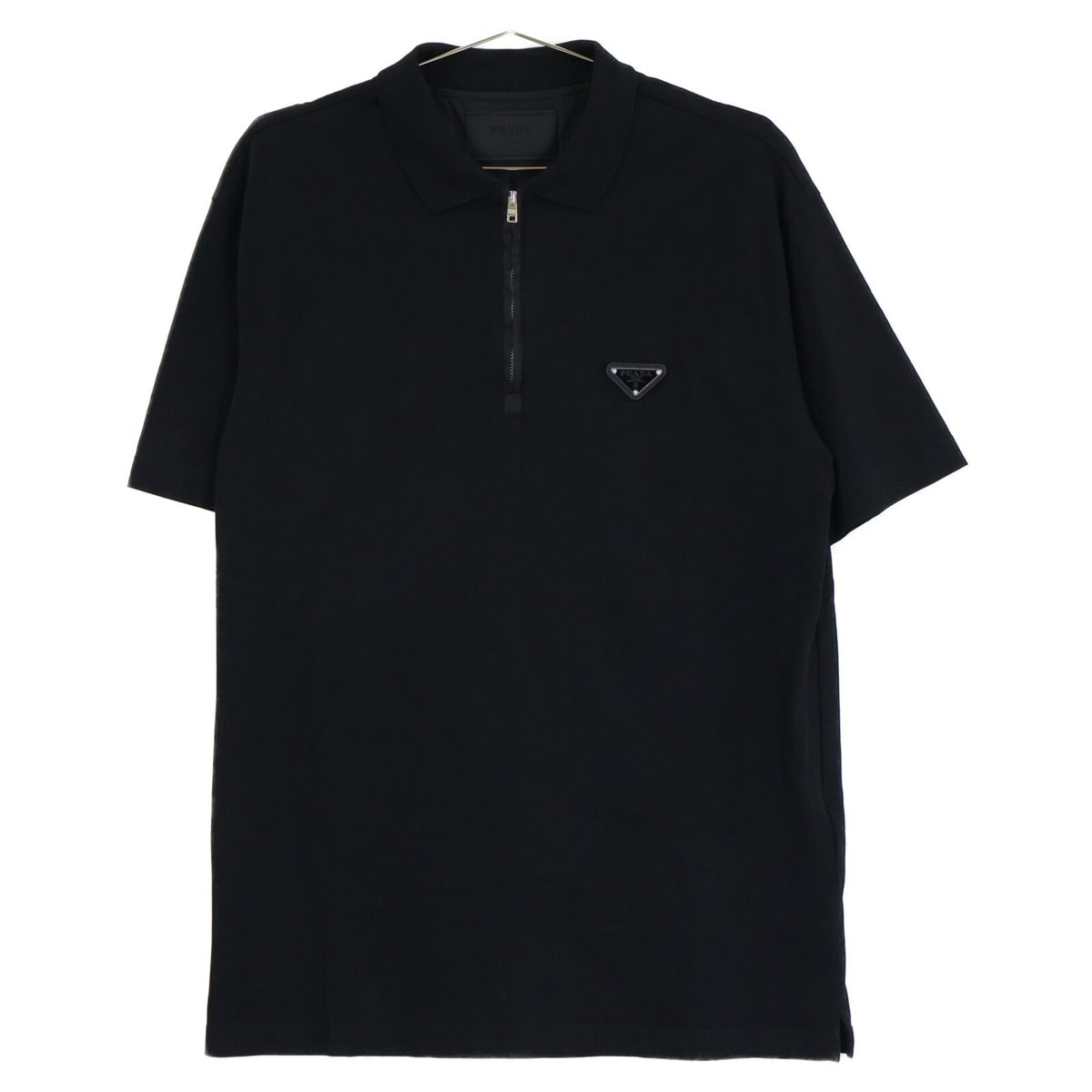 PRADA プラダ 【美品/国内正規/24年製】UJN903 Re-Nylon トライアングルロゴプレート ハーフジップ 半袖ポロシャツ トップス