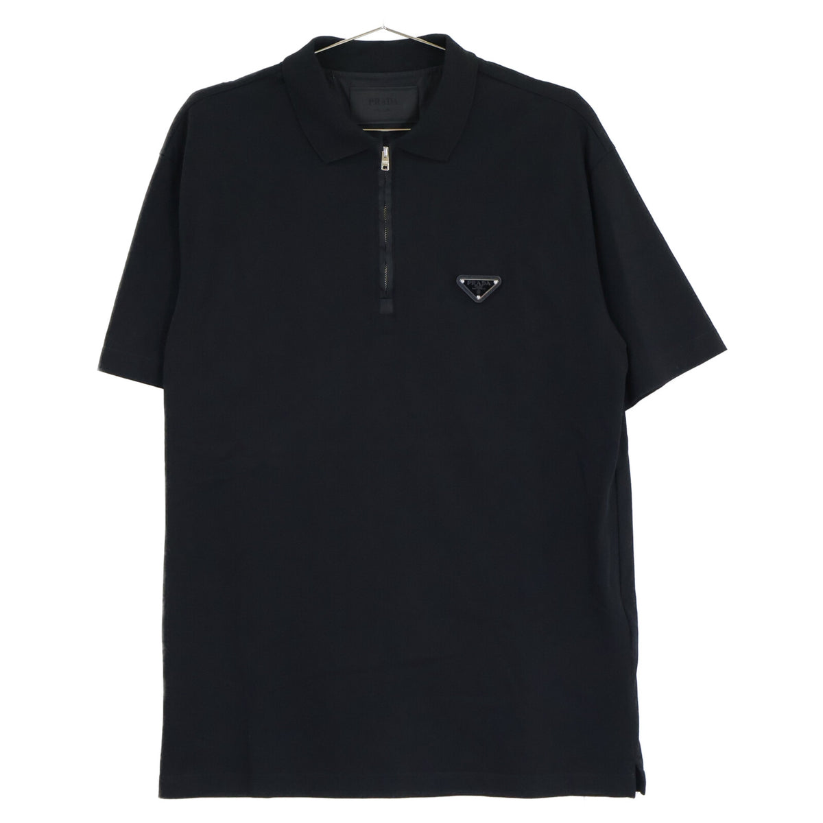 PRADA プラダ 【美品/国内正規/24年製】UJN903 Re-Nylon トライアングルロゴプレート ハーフジップ 半袖ポロシャツ トップス