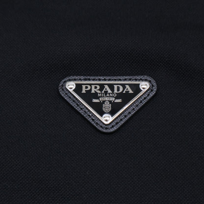PRADA プラダ 【美品/国内正規/24年製】UJN903 Re-Nylon トライアングルロゴプレート ハーフジップ 半袖ポロシャツ トップス