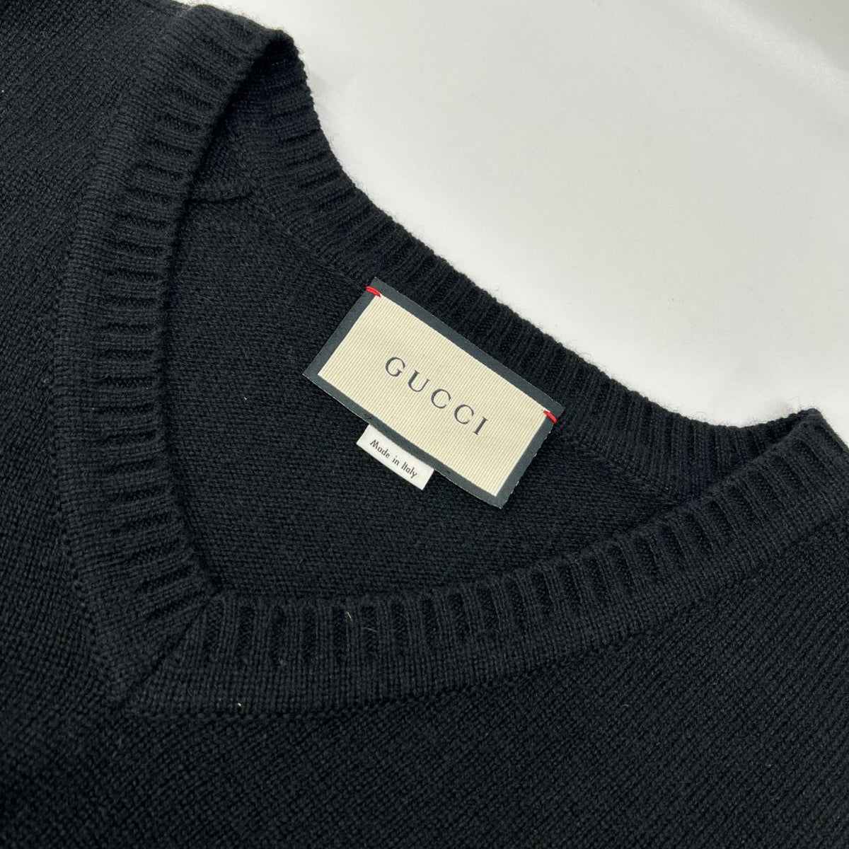 GUCCI グッチ 628411 ブラック カシミヤ100 ホースビットデザイン Vネック ニットトップス トップス