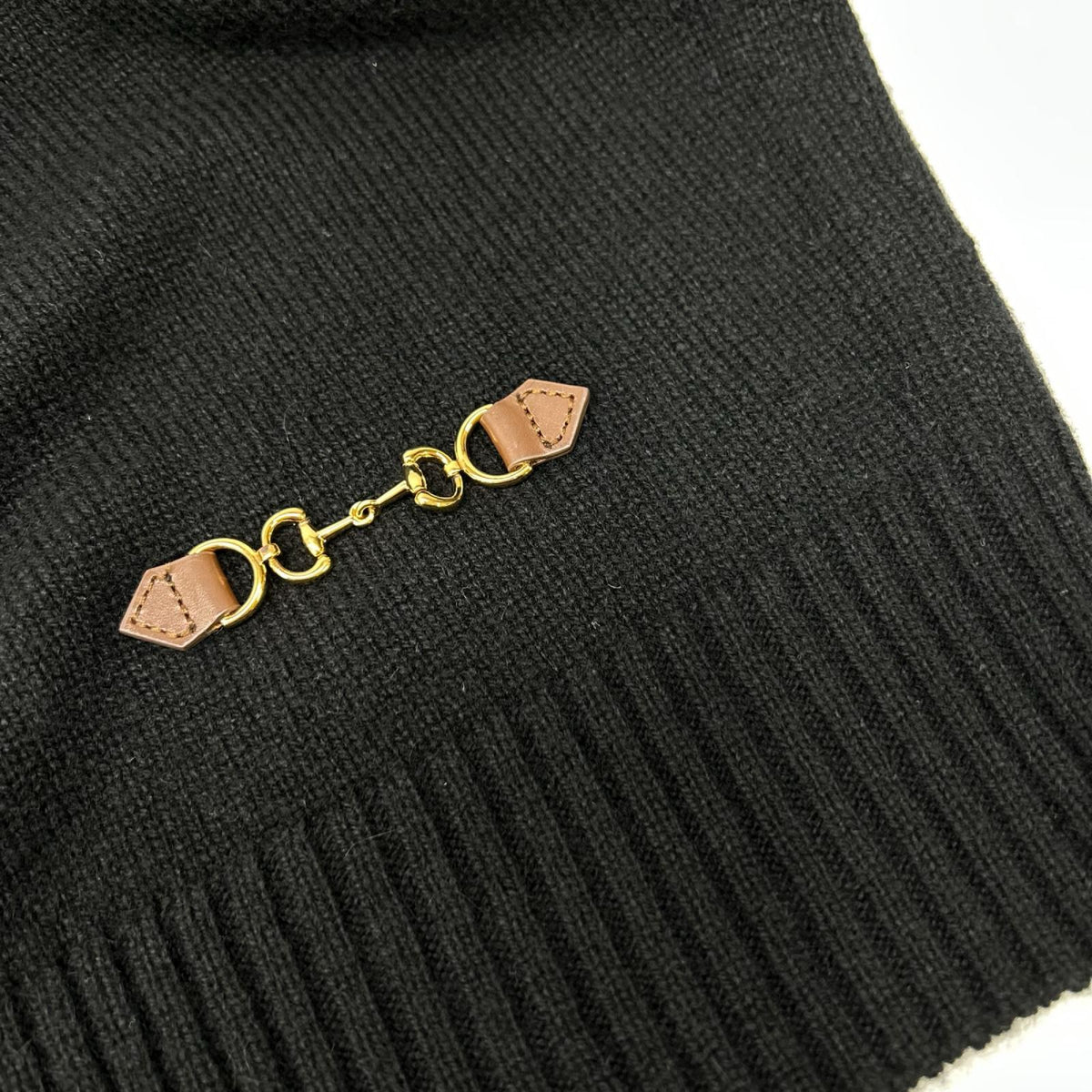 GUCCI グッチ 628411 ブラック カシミヤ100 ホースビットデザイン Vネック ニットトップス トップス