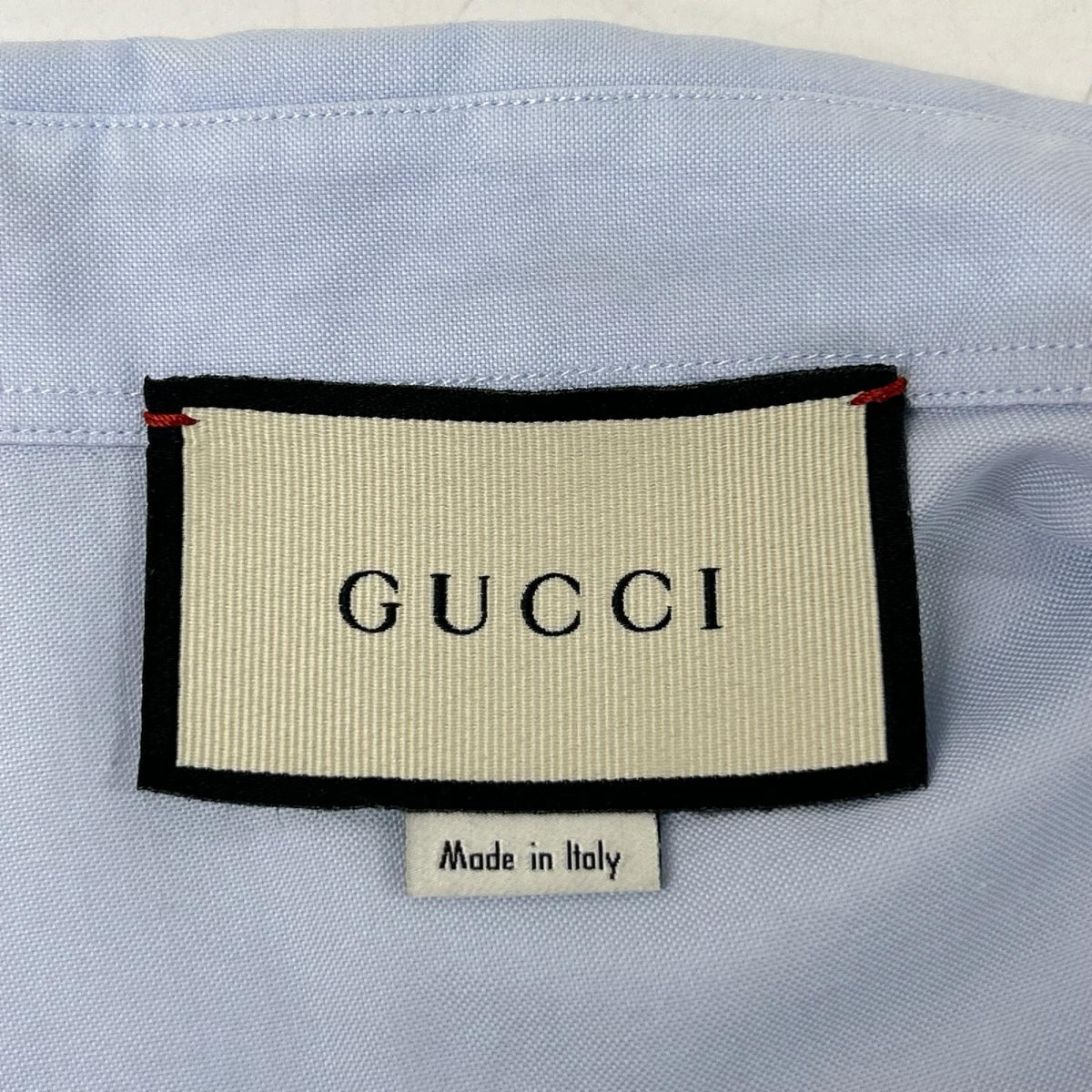 GUCCI グッチ 574518 ライトブルー コットン GGエンブロイダリーシャツ トップス