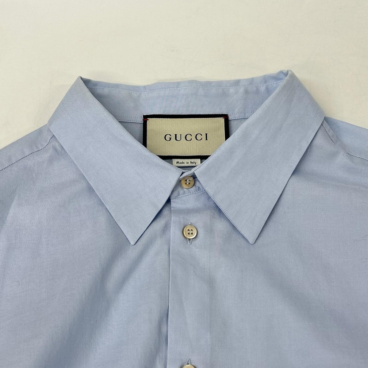 GUCCI グッチ 574518 ライトブルー コットン GGエンブロイダリーシャツ トップス