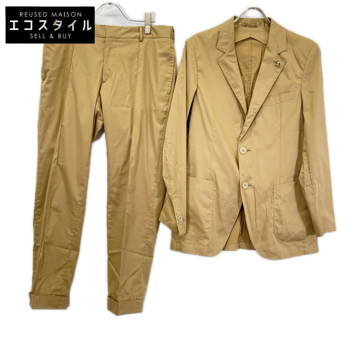 Belvest ベルベスト A100C ベージュ コットン混　セットアップ スーツ セットアップ