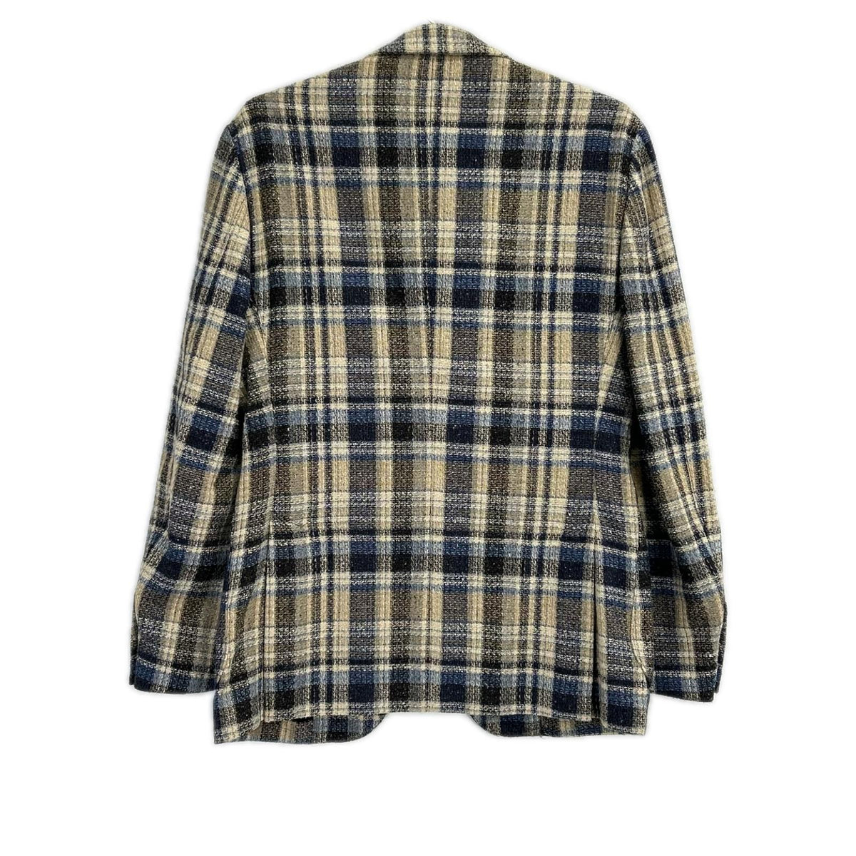 LARDINI ラルディーニ JI903Q ベージュ×ブルー チェック シルクウール ジャケット ジャケット