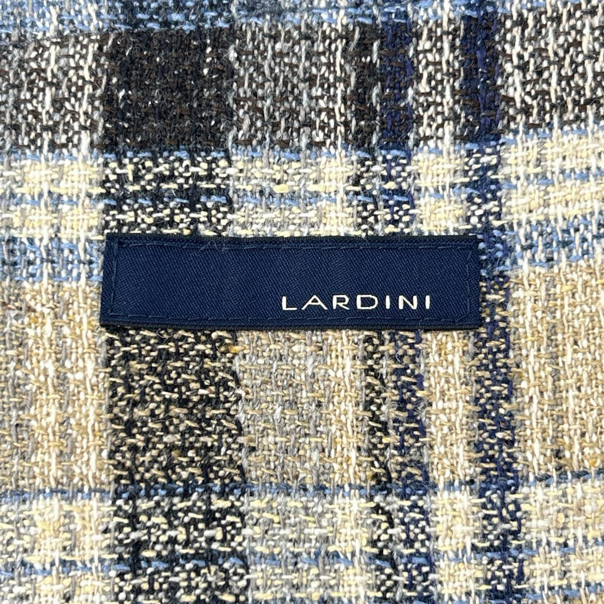 LARDINI ラルディーニ JI903Q ベージュ×ブルー チェック シルクウール ジャケット ジャケット