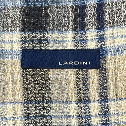 LARDINI ラルディーニ JI903Q ベージュ×ブルー チェック シルクウール ジャケット ジャケット