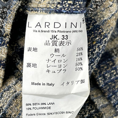 LARDINI ラルディーニ JI903Q ベージュ×ブルー チェック シルクウール ジャケット ジャケット