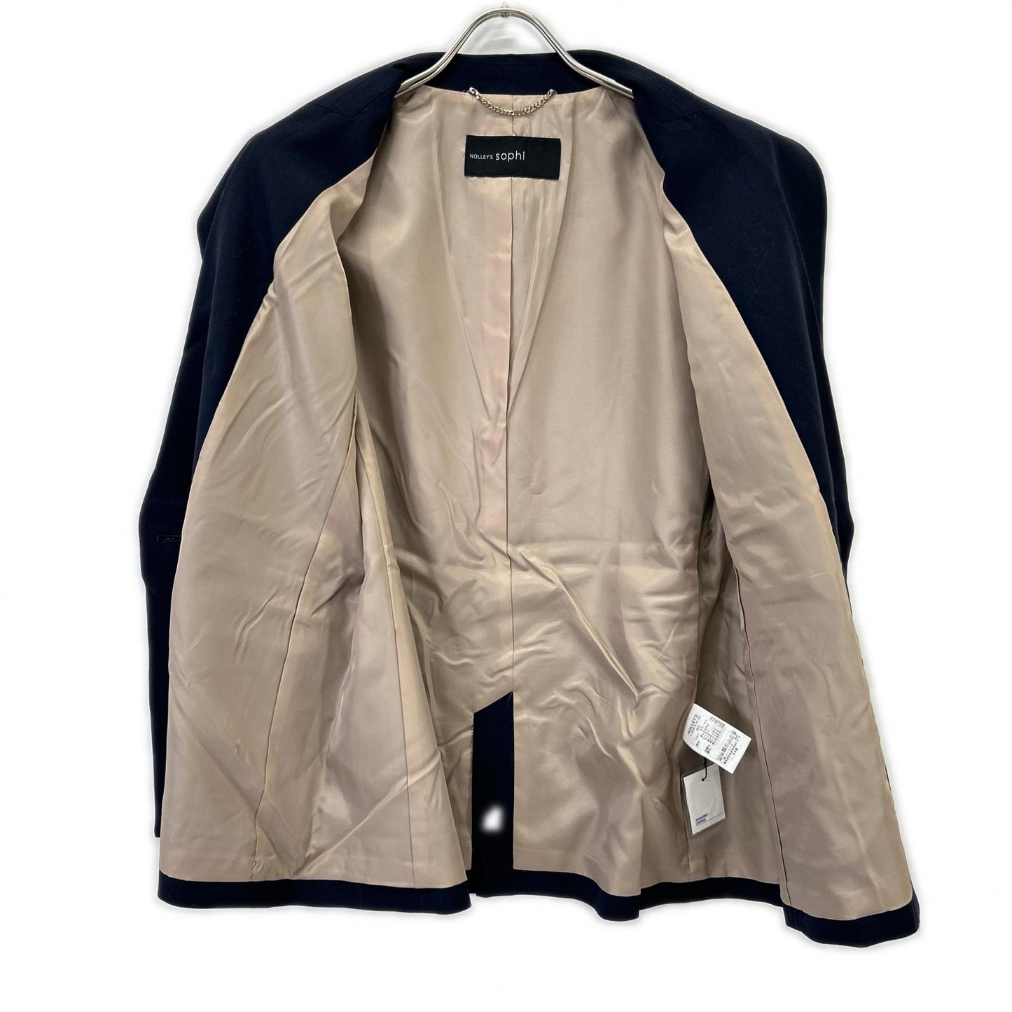 24AW ﾈｲﾋﾞｰ ｳｰﾙ混ｳｫｯｼｬﾌﾞﾙ 金ﾎﾞﾀﾝﾀﾞﾌﾞﾙｼﾞｬｹｯﾄ ジャケット 40 レディース