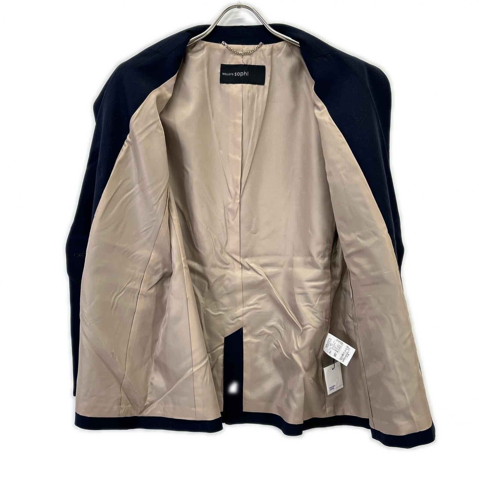 24AW ﾈｲﾋﾞｰ ｳｰﾙ混ｳｫｯｼｬﾌﾞﾙ 金ﾎﾞﾀﾝﾀﾞﾌﾞﾙｼﾞｬｹｯﾄ ジャケット 40 レディース