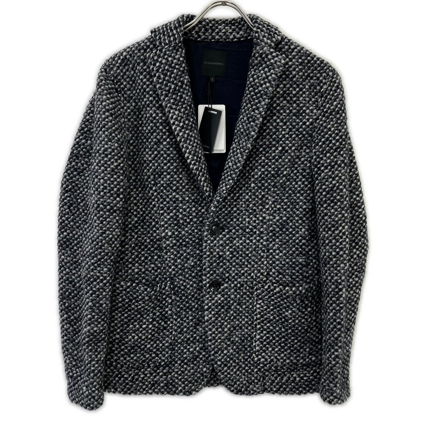 0310023010 Gray Wool Blend 2B Jacket S Men's